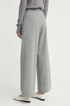 Alohas pantaloni din lana culoarea gri, lat, high waist