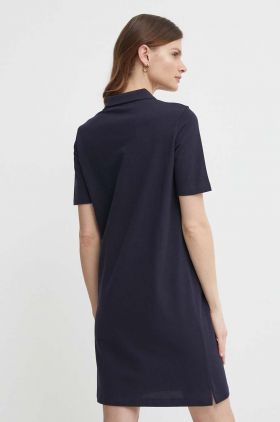 Gant rochie din bumbac culoarea albastru marin, mini, drept