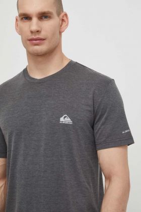 Quiksilver tricou de alergare Coastal culoarea gri, melanj