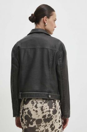 Answear Lab geaca ramones femei, culoarea gri, de tranzitie, oversize