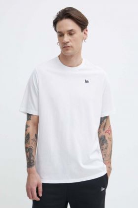 New Era tricou din bumbac barbati, culoarea alb, cu imprimeu