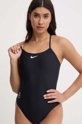 Nike costum de baie dintr-o bucată culoarea negru, cupa moale