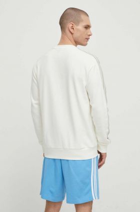 adidas hanorac de bumbac barbati, culoarea bej, cu imprimeu, IS1351