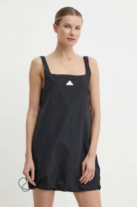 adidas rochie culoarea negru, mini, drept, IQ4823