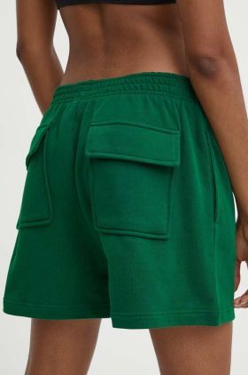 Reebok Classic pantaloni scurti din bumbac Archive Essentials culoarea verde, neted, high waist, 100076254