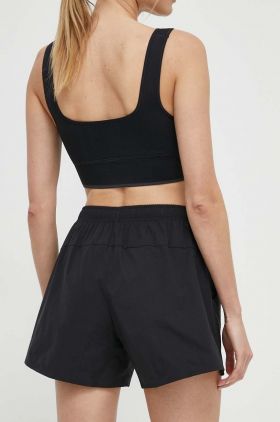 On-running pantaloni scurți de alergare Essential culoarea negru, neted, high waist