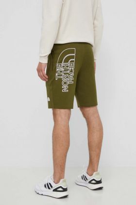 The North Face pantaloni scurti din bumbac culoarea verde, NF0A3S4FPIB1