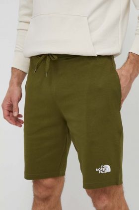 The North Face pantaloni scurti din bumbac culoarea verde, NF0A3S4FPIB1