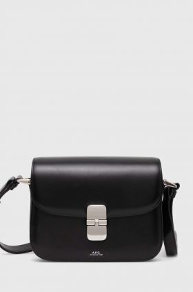 A.P.C. poseta de piele sac grace small culoarea negru, PXBVN-F61413