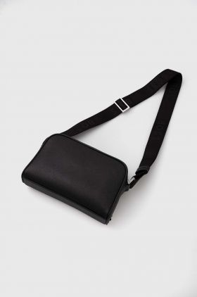 BOSS borsetă de piele culoarea negru, 50521151