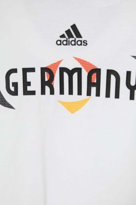 adidas Performance tricou de bumbac pentru copii x UEFA Euro 2024 culoarea alb, cu imprimeu