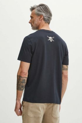 Medicine tricou din bumbac barbati, culoarea albastru marin, cu imprimeu