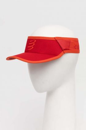 Compressport sapca cozoroc Visor Ultralight culoarea rosu, modelator, XHWU3893