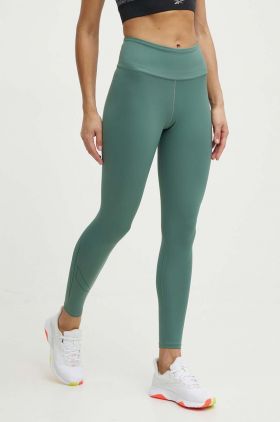 Reebok leggins de antrenament Lux Bold culoarea verde, neted, 100076154