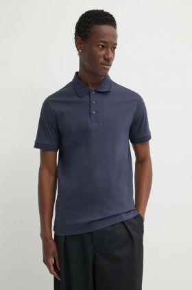 Tiger Of Sweden polo de bumbac Riose culoarea albastru marin, neted, T68882038