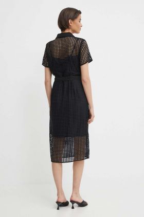 Dkny rochie culoarea negru, midi, mulata, DD4AH552