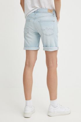 Pepe Jeans pantaloni scurti jeans SLIM SHORT MW femei, neted, medium waist, PL801120RH6