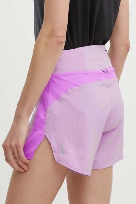 The North Face pantaloni scurti sport Sunriser femei, culoarea violet, modelator, high waist, NF0A88SETOW1