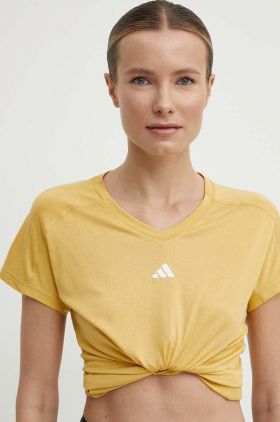 adidas Performance tricou de antrenament Training Essentials culoarea galben, IS3966