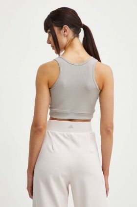 Reebok top de yoga Lux Studio Rib culoarea bej, 100076305