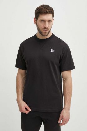 Puma tricou din bumbac bărbați, culoarea negru, uni, 625925