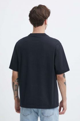 Abercrombie & Fitch tricou din bumbac barbati, culoarea negru, cu imprimeu