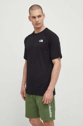 The North Face tricou din bumbac barbati, culoarea negru, cu imprimeu, NF0A87NUJK31