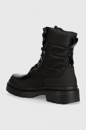 Gant bocanci Prepnovo femei, culoarea negru, cu toc plat