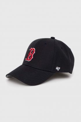 47brand șapcă de baseball pentru copii MLB Boston Red Sox culoarea albastru marin, cu imprimeu, BMVP02WBV