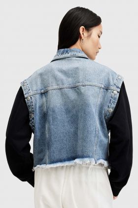 AllSaints geaca CHLO DENIM SWEAT JKT femei, de tranzitie, oversize, W044OA