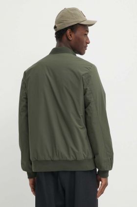 Superdry geaca bomber barbati, culoarea verde, de tranzitie