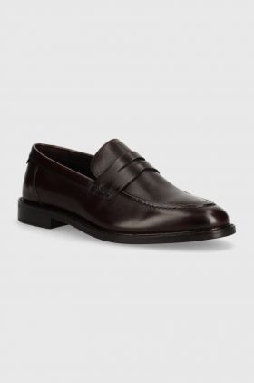 Gant mocasini de piele Lozham barbati, culoarea maro, 28671511.G46