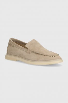 Gant mocasini din piele intoarsa Boery barbati, culoarea bej, 28673573.G24