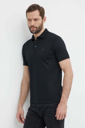 BOSS polo de bumbac culoarea negru, uni, 50515596