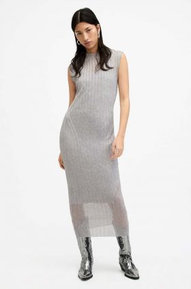 AllSaints rochie PATRICE DRESS culoarea gri, midi, mulata, W216DA