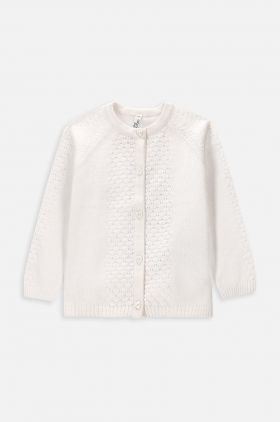 Coccodrillo cardigan bebe culoarea alb, light