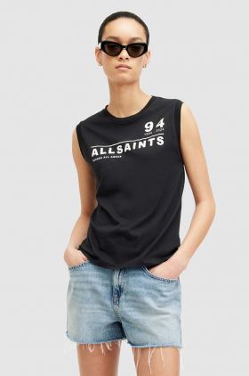 AllSaints top din bumbac ACCESS IMOGEN TANK culoarea negru, W090JA