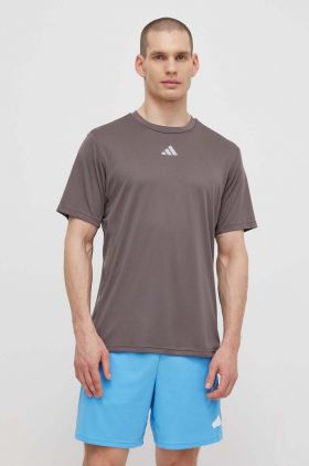 adidas Performance tricou de antrenament HIIT 3S culoarea gri, neted, IS3720