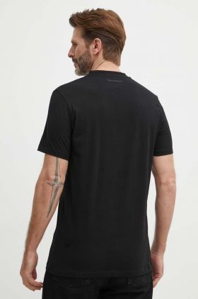 Karl Lagerfeld tricou din bumbac bărbați, culoarea negru, cu imprimeu, 542224.755082