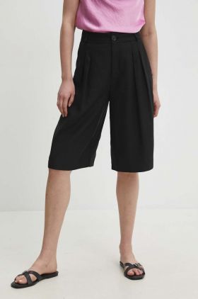 Answear Lab pantaloni scurti femei, culoarea negru, neted, high waist