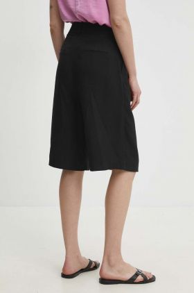 Answear Lab pantaloni scurti femei, culoarea negru, neted, high waist