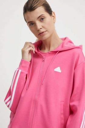 adidas bluza femei, culoarea roz, cu glugă, modelator, IS3877