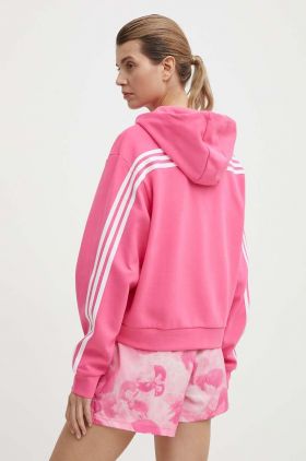 adidas bluza femei, culoarea roz, cu glugă, modelator, IS3877