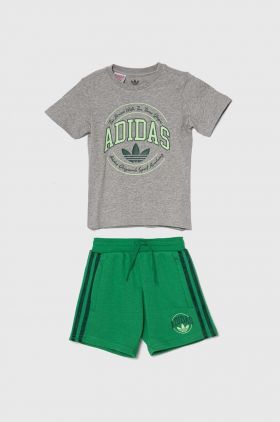 adidas Originals set de bumbac pentru copii culoarea gri