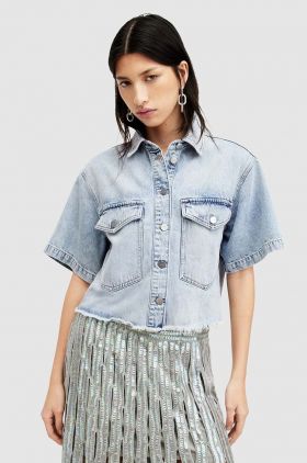 AllSaints geaca jeans TOVE SS DENIM SHIRT femei, de tranzitie, W114PA