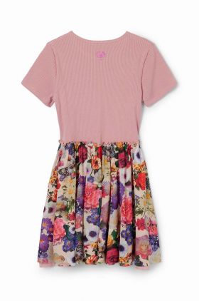 Desigual rochie fete culoarea roz, mini, evazati