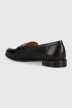 Answear Lab mocasini de piele femei, culoarea alb, cu toc plat