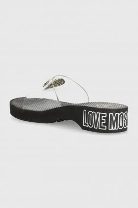 Love Moschino papuci femei, culoarea negru, cu platforma, JA28344G0II5200A
