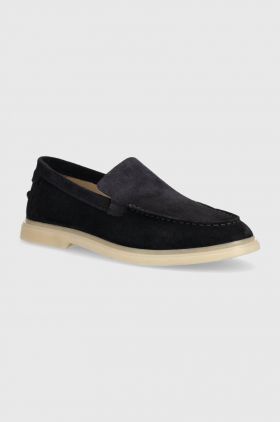 Gant mocasini din piele intoarsa Boery barbati, culoarea albastru marin, 28673573.G69