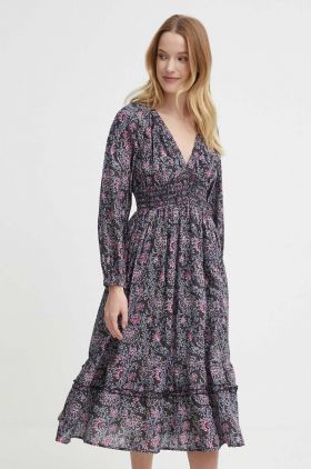 Pepe Jeans rochie DIVINIA culoarea gri, mini, evazati, PL953489